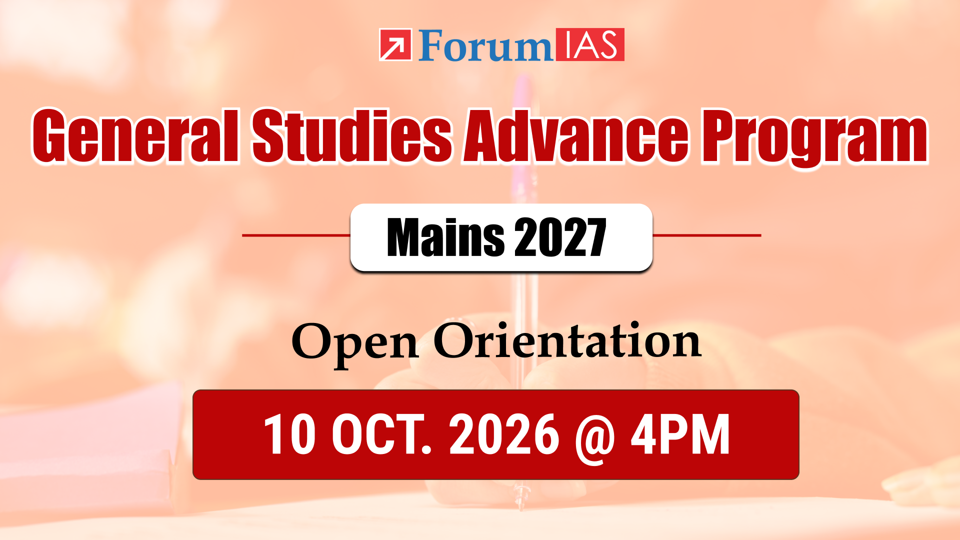 GS Advance Program for Mains 2027 Open Orientation